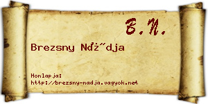 Brezsny Nádja névjegykártya